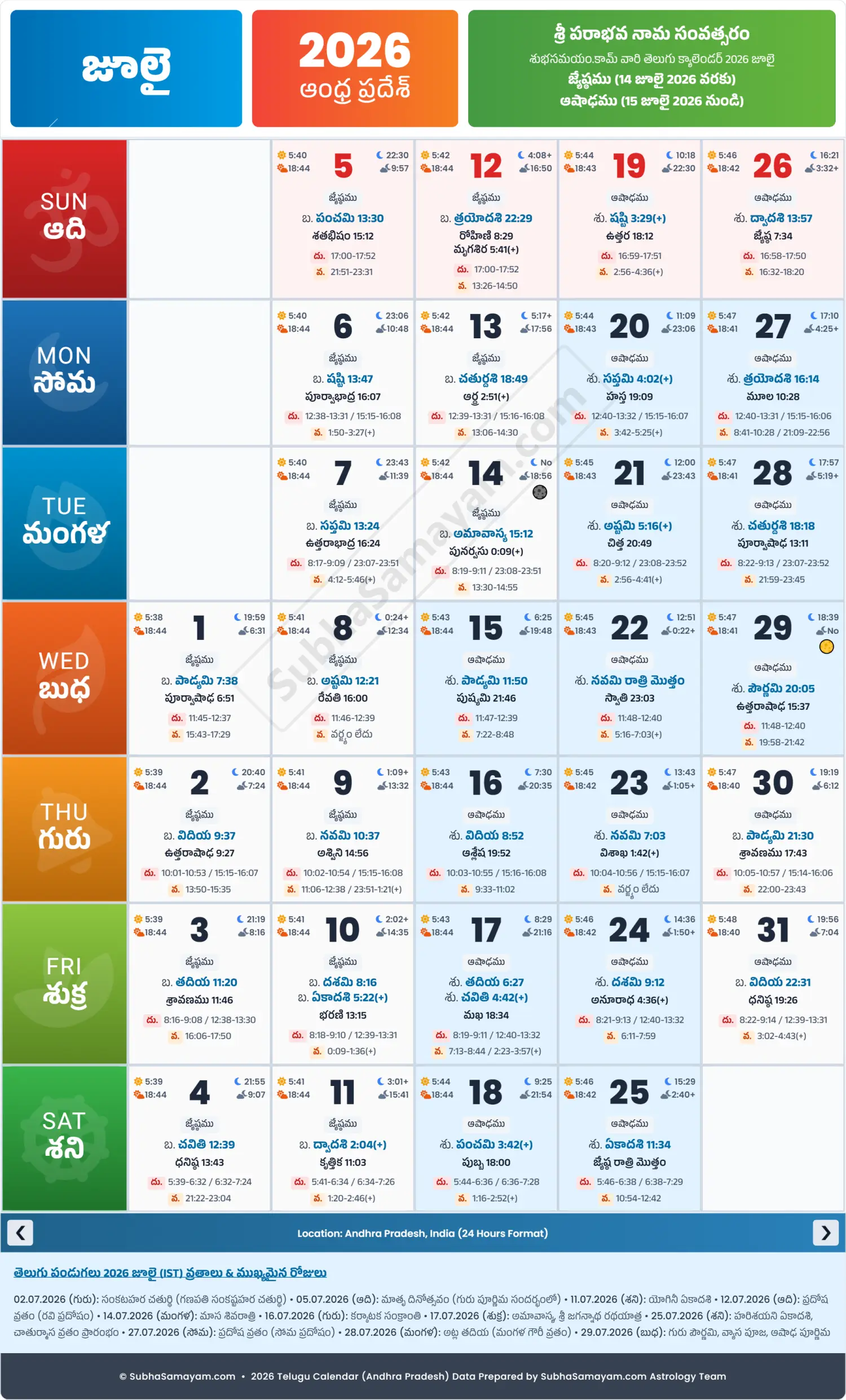July Calendar
