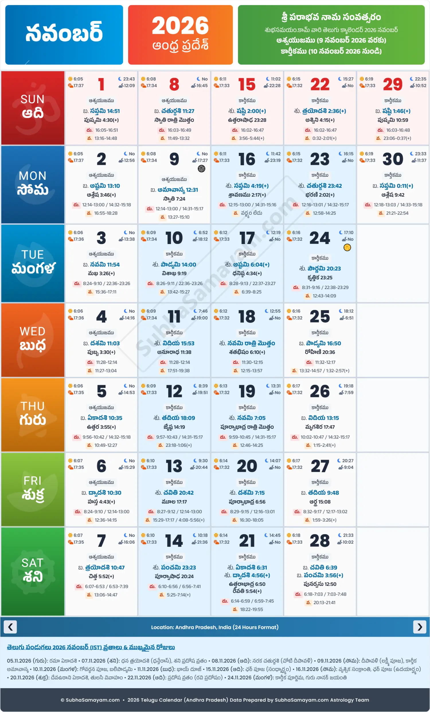 November Calendar